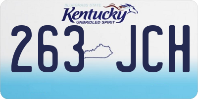 KY license plate 263JCH