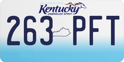 KY license plate 263PFT