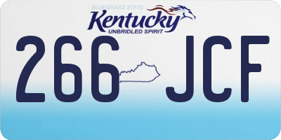 KY license plate 266JCF