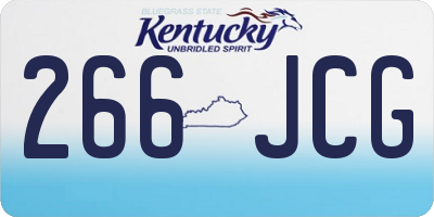 KY license plate 266JCG