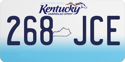 KY license plate 268JCE