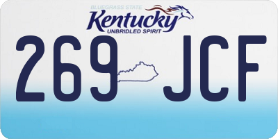 KY license plate 269JCF