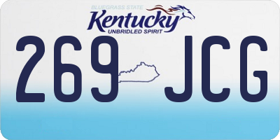 KY license plate 269JCG