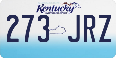 KY license plate 273JRZ