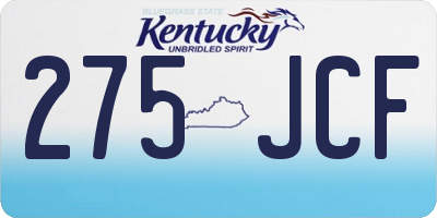 KY license plate 275JCF
