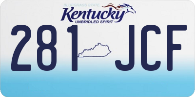 KY license plate 281JCF