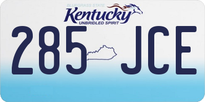 KY license plate 285JCE