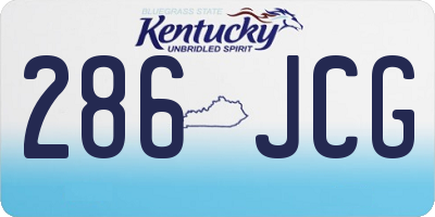 KY license plate 286JCG