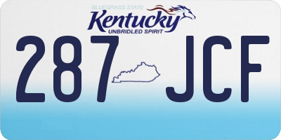KY license plate 287JCF