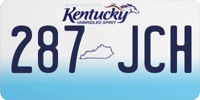 KY license plate 287JCH