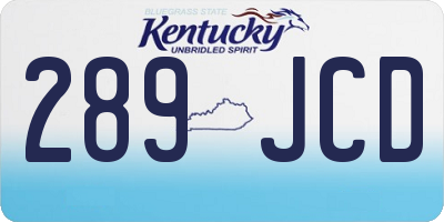 KY license plate 289JCD