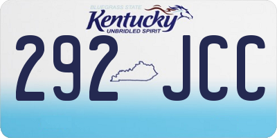 KY license plate 292JCC