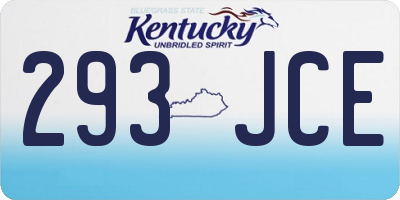 KY license plate 293JCE