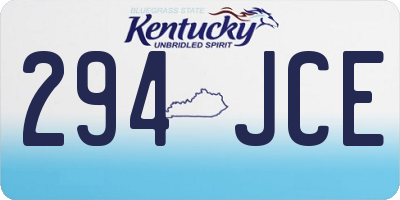 KY license plate 294JCE