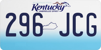 KY license plate 296JCG