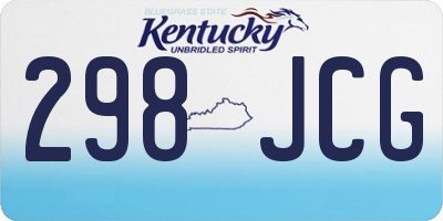 KY license plate 298JCG
