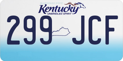 KY license plate 299JCF