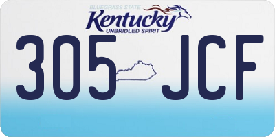 KY license plate 305JCF