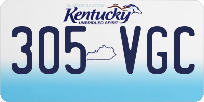 KY license plate 305VGC