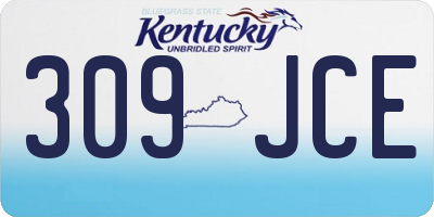 KY license plate 309JCE