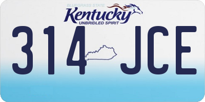 KY license plate 314JCE