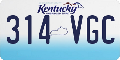 KY license plate 314VGC