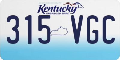 KY license plate 315VGC