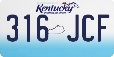 KY license plate 316JCF
