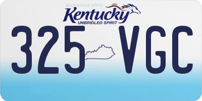 KY license plate 325VGC