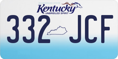 KY license plate 332JCF