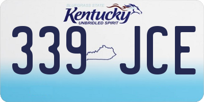 KY license plate 339JCE