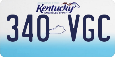KY license plate 340VGC