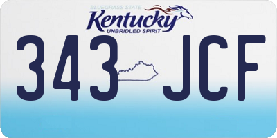 KY license plate 343JCF