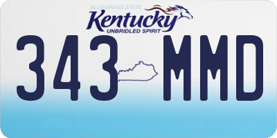 KY license plate 343MMD