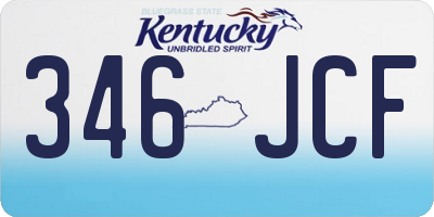 KY license plate 346JCF