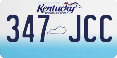 KY license plate 347JCC