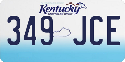 KY license plate 349JCE