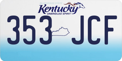 KY license plate 353JCF