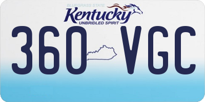 KY license plate 360VGC