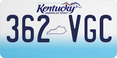 KY license plate 362VGC