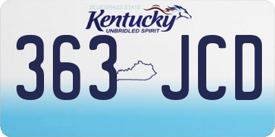 KY license plate 363JCD