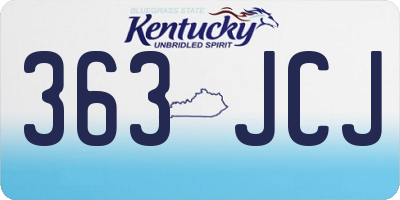 KY license plate 363JCJ