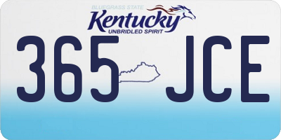 KY license plate 365JCE