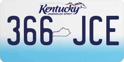 KY license plate 366JCE