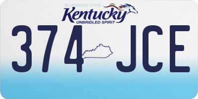 KY license plate 374JCE