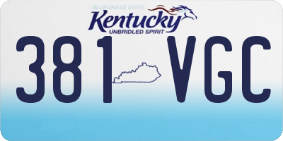 KY license plate 381VGC