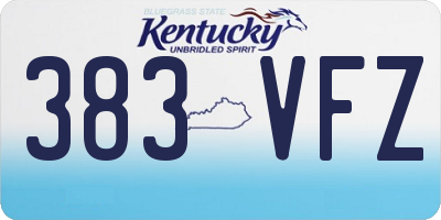 KY license plate 383VFZ