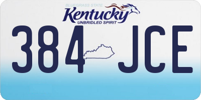 KY license plate 384JCE