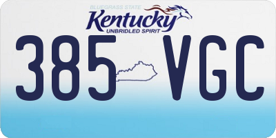 KY license plate 385VGC