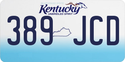 KY license plate 389JCD